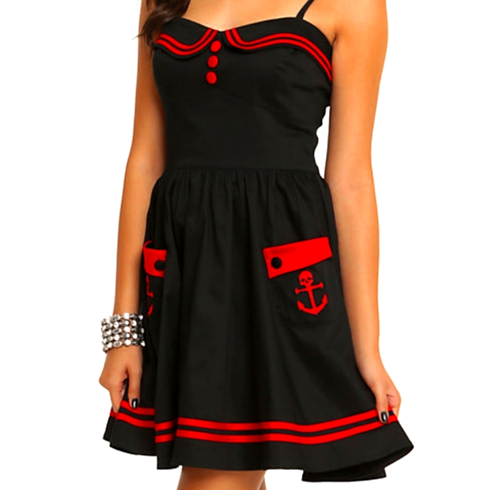 Hell Bunny Red And Black Sailor Dress